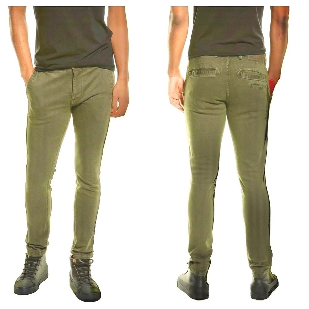 G-Star Raw Skinny Chino Pants Mens 31 Short Faded Green Slim Stretch